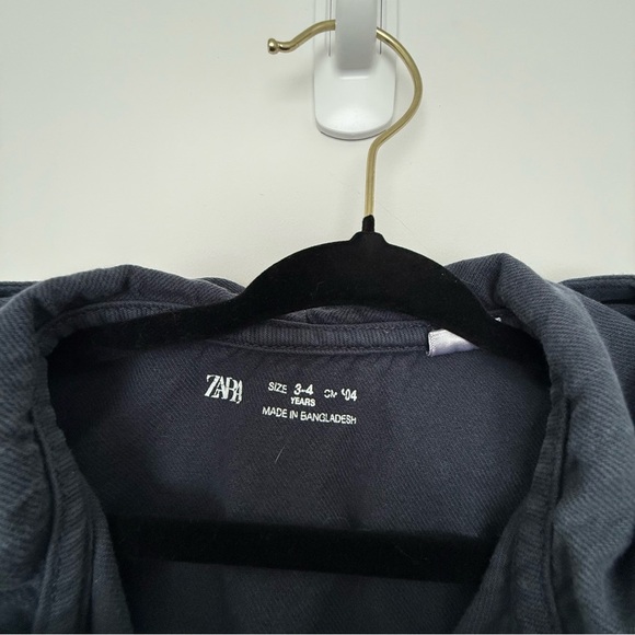 Zara Kids Charcoal Hooded Jean Jacket - Picture 4 of 4